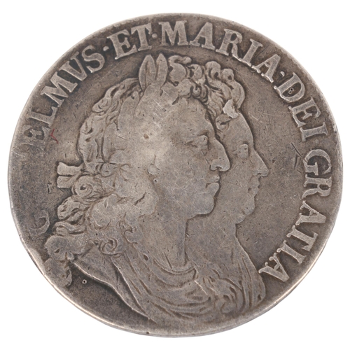 30 - A William & Mary 1662 silver Crown, 38mm, 29.8g