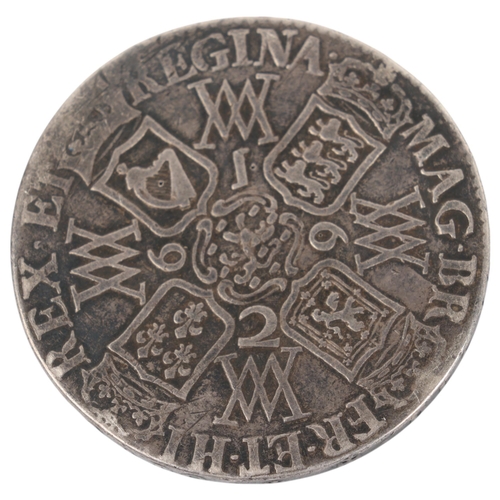 30 - A William & Mary 1662 silver Crown, 38mm, 29.8g