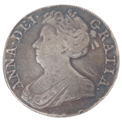 38 - A Queen Anne 1708 silver Crown, 39mm, 29g