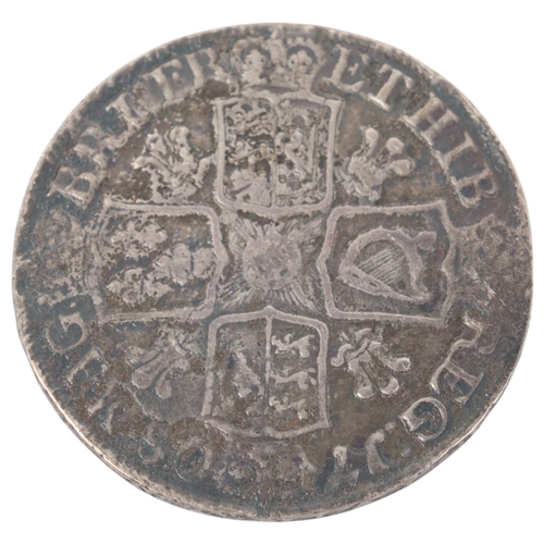 38 - A Queen Anne 1708 silver Crown, 39mm, 29g