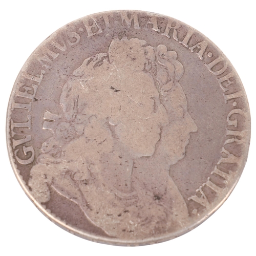 41 - A William & Mary 1692 silver Crown, 38mm, 29.2g