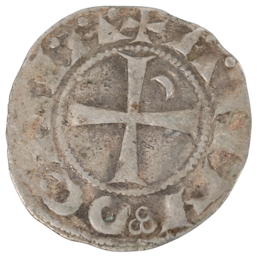 49 - Crusaders, Bohemund IV Prince of Antioch 1201-32, silver Denier, 17mm 0.9g