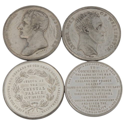 6 - 4 commemorative silver medals - Death of Sir John Moore 1809, Treaty of Peace in war with Russia 185... 