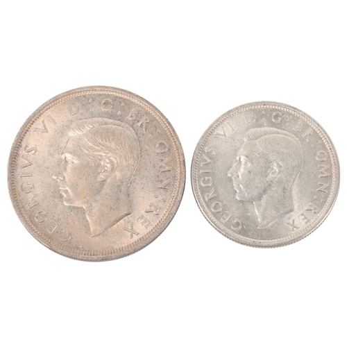 64 - A George VI silver Crown and Half-Crown both 1937, total 42.5g