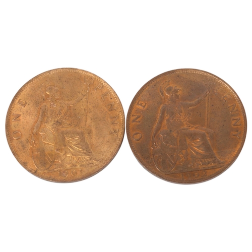 69 - A Queen Victoria 1901 and an Edward VII 1903 bronze Penny (2)