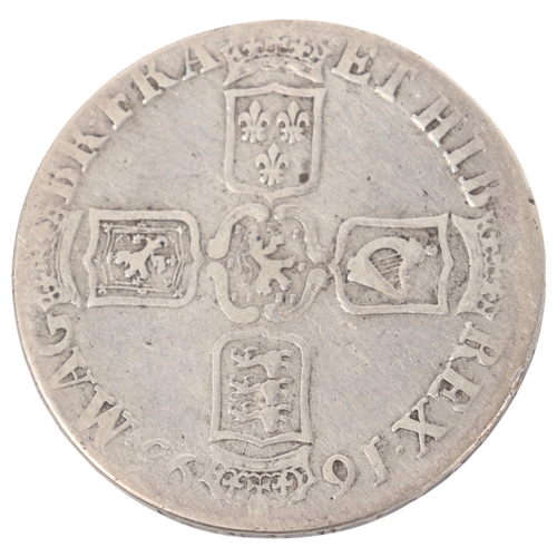 72 - A William III 1695 silver Crown, 39mm, 29.6g