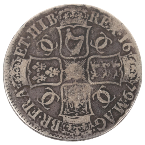 73 - A Charles II 1679 silver Crown, 38mm, 29g