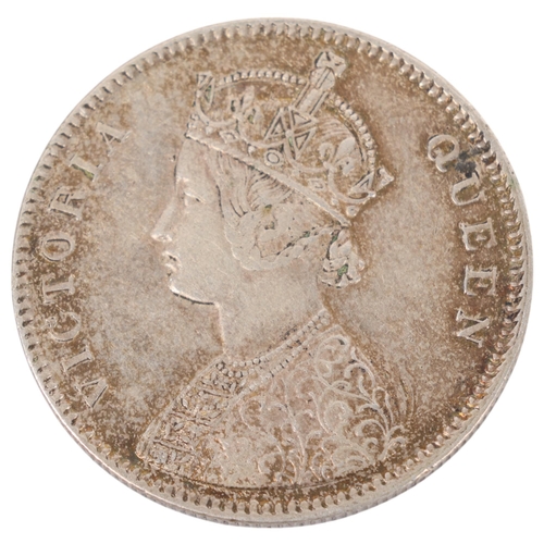 78 - A Queen Victoria Indian silver 1862 1 Rupee coin, 30.5mm, 11.6g