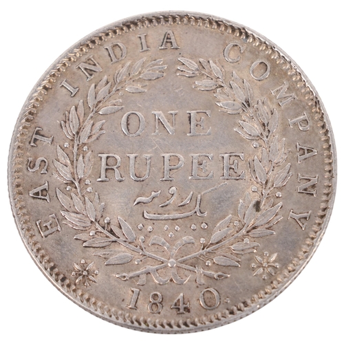 79 - A Queen Victoria East India Company 1840 silver 1 Rupee, 31.5mm, 11.7g