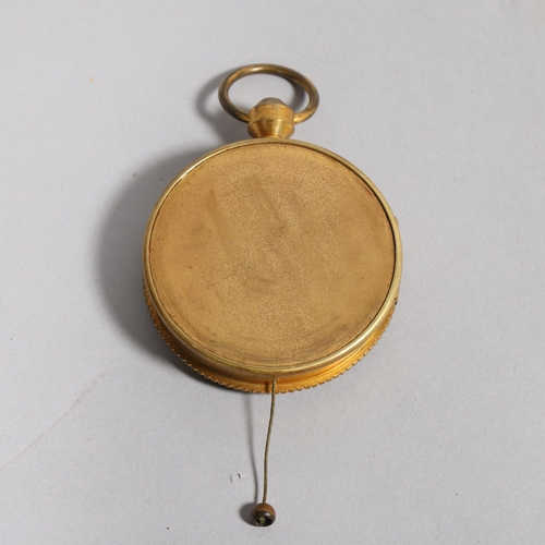 511 - An 18th century carriage or cab watch, enamel dial with repeat movement activated by a cord, and sus... 