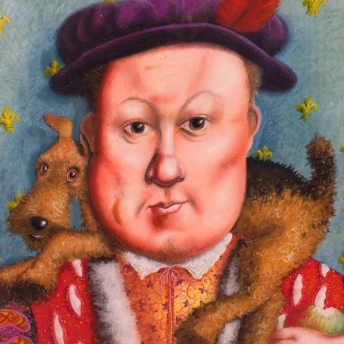 605 - Richard Adams (born 1960), King Henry VIII, coloured pastels, 44cm x 44cm, framed.  This work was cr... 