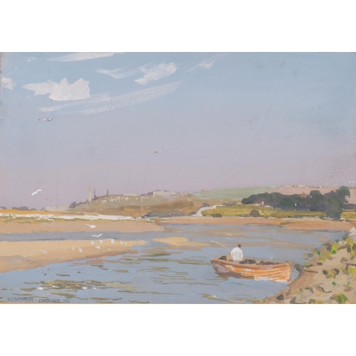 617 - Albert Ernest Bottomley (1873 - 1950), pair of Shoreham estuary scenes, 1921, gouache, 24cm x 33cm, ... 