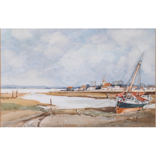 618 - John Sutton (born 1935), view of Bosham, watercolour, 34cm x 53cm, framed