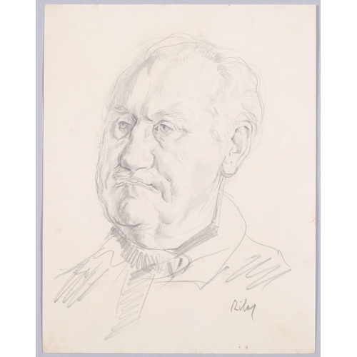 634 - Harold Riley (1934 - 2023), portrait of a man, pencil on paper, 27cm x 21cm, unframed