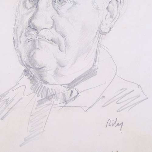 634 - Harold Riley (1934 - 2023), portrait of a man, pencil on paper, 27cm x 21cm, unframed