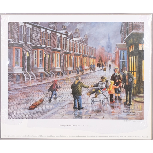 635 - Bernard McMullen, 3 limited edition prints, After School,  Burnley Fair, and Penny For The Guy, all ... 