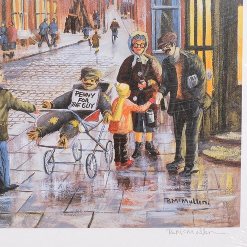 635 - Bernard McMullen, 3 limited edition prints, After School,  Burnley Fair, and Penny For The Guy, all ... 