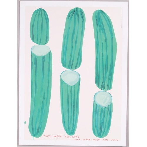 642 - David Shrigley, pair of colour prints, sheet size 80cm x 60cm, unframed