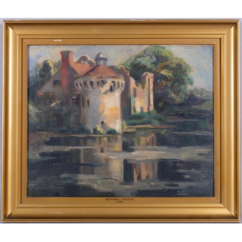 646 - Hedwig Pillitz (1896 - 1987), Scotney Castle, oil on board, 32cm x 40cm, framed