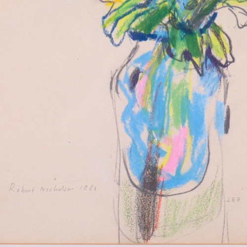 647 - Robert Nicholson (1920 - 2004), still life, coloured pastels, 1980, 37cm x 26cm, framed