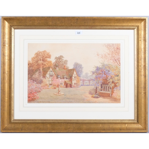 649 - James Matthews, at West Burton Sussex, watercolour, signed, 33cm x 51cm, framed