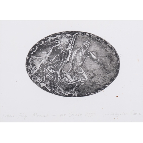 650 - Laetitia Yhap, moments of the Stade, 1993, 2 oval etchings on single sheet, printed by Martin Ware, ... 