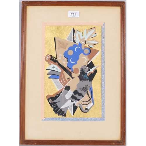 731 - Gino Severini (1883 - 1966), Nature-Morte Au Pigeon, pochoir, plate 13 epilogue, 1930, 33cm x 21cm, ... 