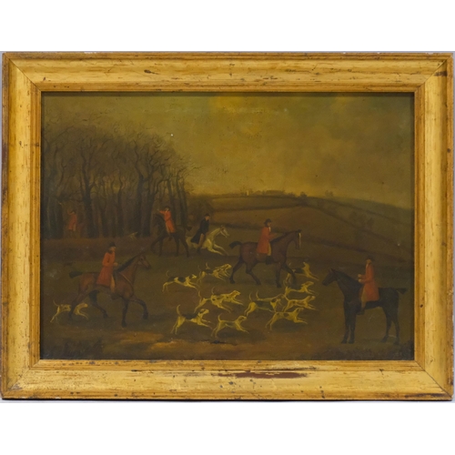 749 - Follower of John Nost Sartorius, hunt and hounds, oil on canvas, 40cm x 55cm, framed