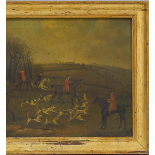 749 - Follower of John Nost Sartorius, hunt and hounds, oil on canvas, 40cm x 55cm, framed