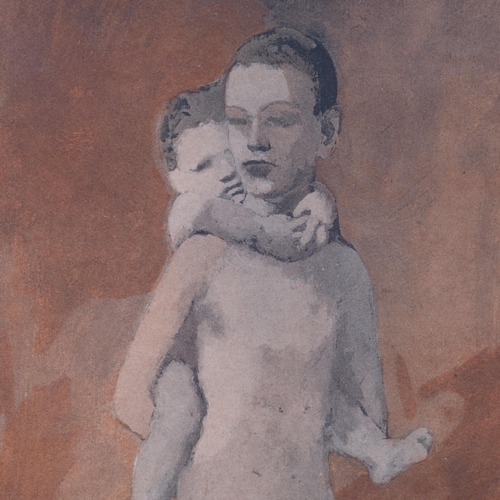 758 - After Pablo Picasso, young man and child, pochoir, 1928, 24.5cm x 18cm, mounted