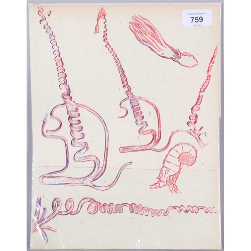 759 - Max Ernst, abstract, lithograph, printed by Mourlot, published by XXe Siecle 1974, 31cm x 24cm, unfr... 