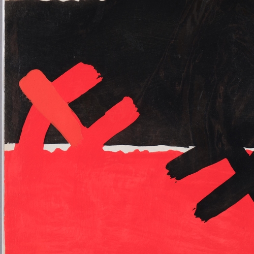 760 - Giuseppe Capogrossi, Surface Rouge Et Noir, pochoir 1957, sheet 32cm x 24.5cm, unframed