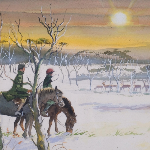 772 - Bernard Bays (1910 - 1994), Late Ride, watercolour, 26cm x 35cm, framed