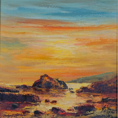 773 - Vietnamese School, landscape, oil on canvas, indistinctly signed, 1974, 40cm x 40cm, framed