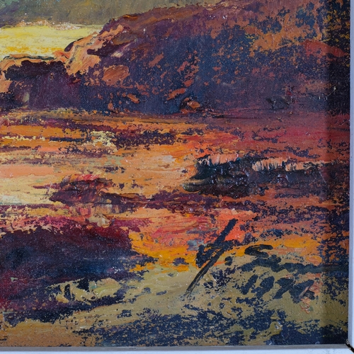 773 - Vietnamese School, landscape, oil on canvas, indistinctly signed, 1974, 40cm x 40cm, framed