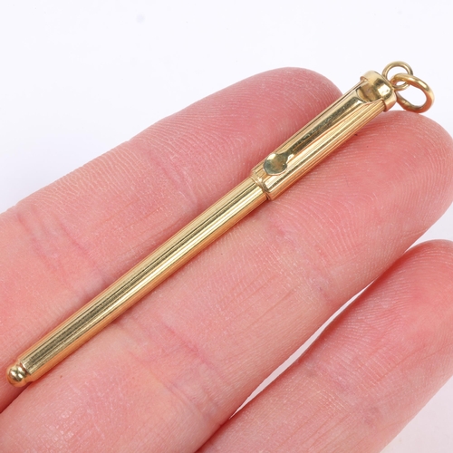 1190 - An Italian 18ct gold novelty miniature pen, 6cm, 5.5g gross