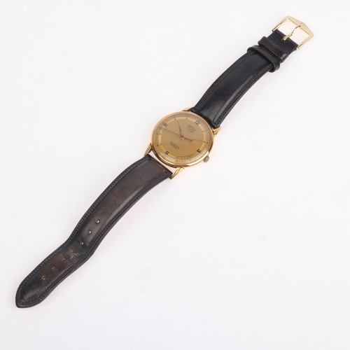 1001 - BUTEX - a Vintage Swiss 18ct gold mechanical wristwatch, ref. 309, circa 1950s, champagne dial with ... 