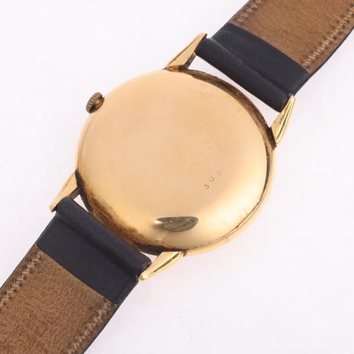 1001 - BUTEX - a Vintage Swiss 18ct gold mechanical wristwatch, ref. 309, circa 1950s, champagne dial with ... 