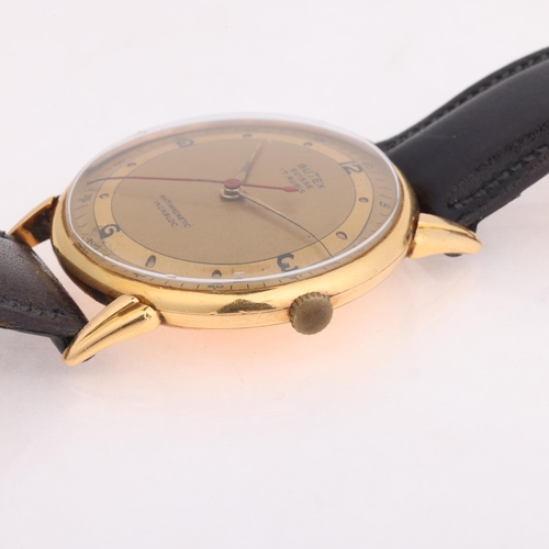 1001 - BUTEX - a Vintage Swiss 18ct gold mechanical wristwatch, ref. 309, circa 1950s, champagne dial with ... 