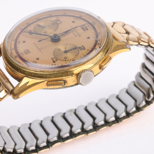 1002 - ORATOR - a Vintage gold plated stainless steel mechanical chronograph wristwatch, circa 1950s, champ... 