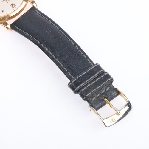 1004 - OMEGA - a Vintage 18ct gold mechanical wristwatch, circa 1950, white dial with gilt lozenge hour mar... 