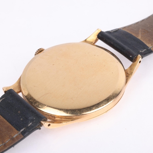 1004 - OMEGA - a Vintage 18ct gold mechanical wristwatch, circa 1950, white dial with gilt lozenge hour mar... 