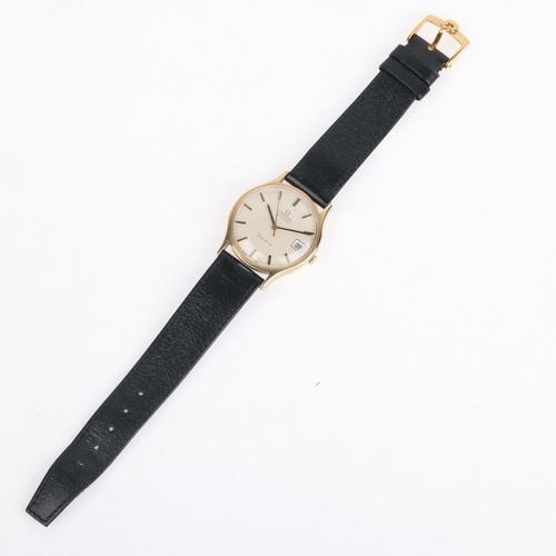 1005 - OMEGA - a Vintage 9ct gold Geneve automatic calendar wristwatch, ref. 162.5422, circa 1973, silvered... 