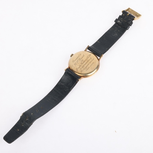 1008 - ZENITH - a 9ct gold mechanical wristwatch, circa 1960s, silvered dial with gilt baton hour markers, ... 