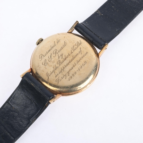 1008 - ZENITH - a 9ct gold mechanical wristwatch, circa 1960s, silvered dial with gilt baton hour markers, ... 