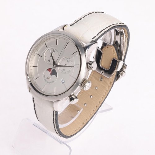 1020 - MAURICE LACROIX - a stainless steel Les Classiques quartz chronograph calendar wristwatch, ref. LC11... 