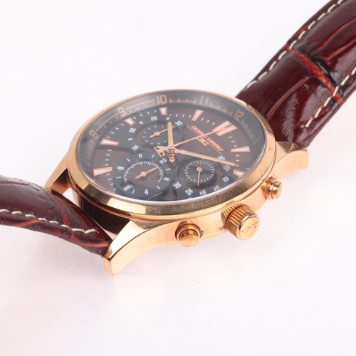 1022 - JORG GRAY - a gold plated stainless steel JG6800 Series quartz chronograph calendar wristwatch, ref.... 