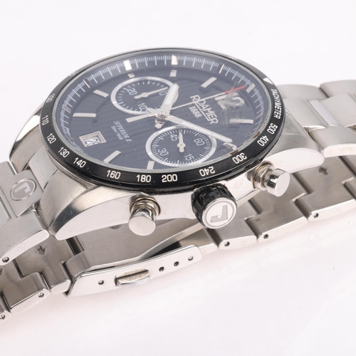 1029 - ROAMER - a stainless steel Superior II quartz chronograph calendar bracelet watch, ref. 510.902, bla... 