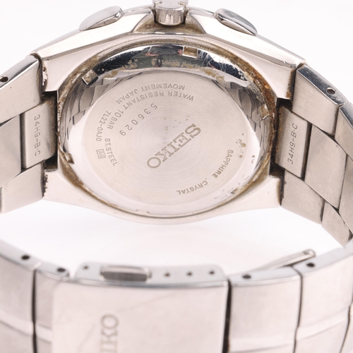 1034 - SEIKO - a stainless steel Arctura kinetic automatic chronograph calendar bracelet watch, ref. 7L22-0... 