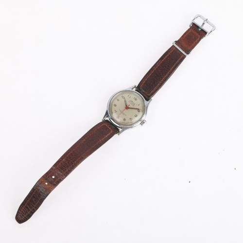 1039 - TELDA - a Vintage stainless steel mechanical wristwatch, circa 1950s, silvered dial with Arabic nume... 